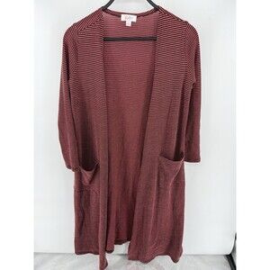 Lularoe Sarah Women’s SZ S Rust/black Striped Cardigan Sweater Duster